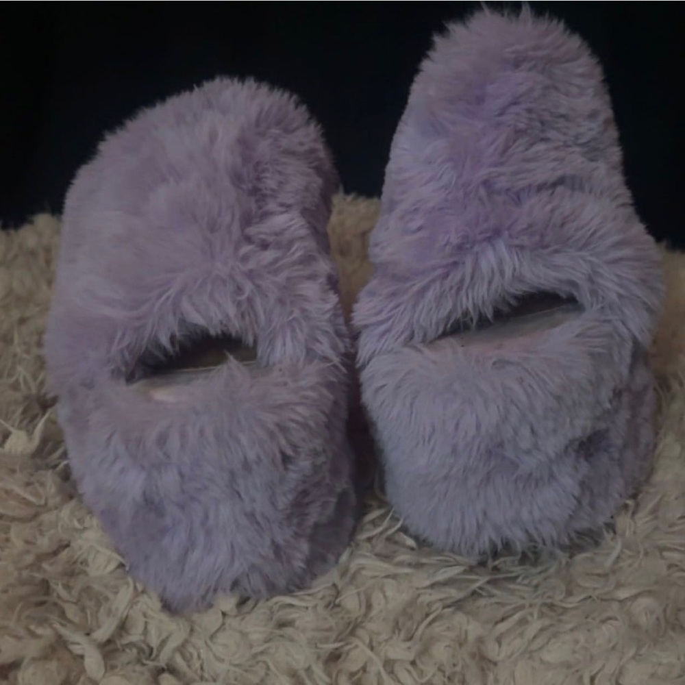 furry platform shoes